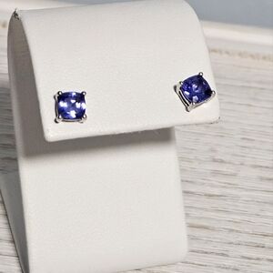 Genuine Tanzanite Stud Earrings.